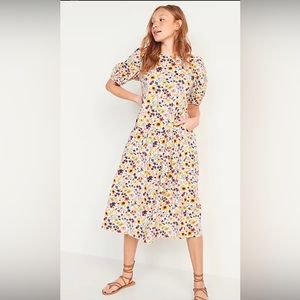 Old navy puff sleeve floral tiered maxi